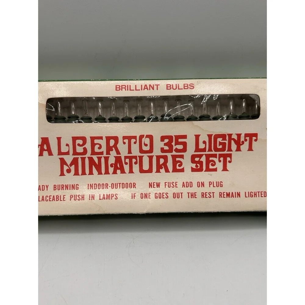 Vintage Jingle Bell Alberto‎ 35 Light Miniature Set Christmas Lights